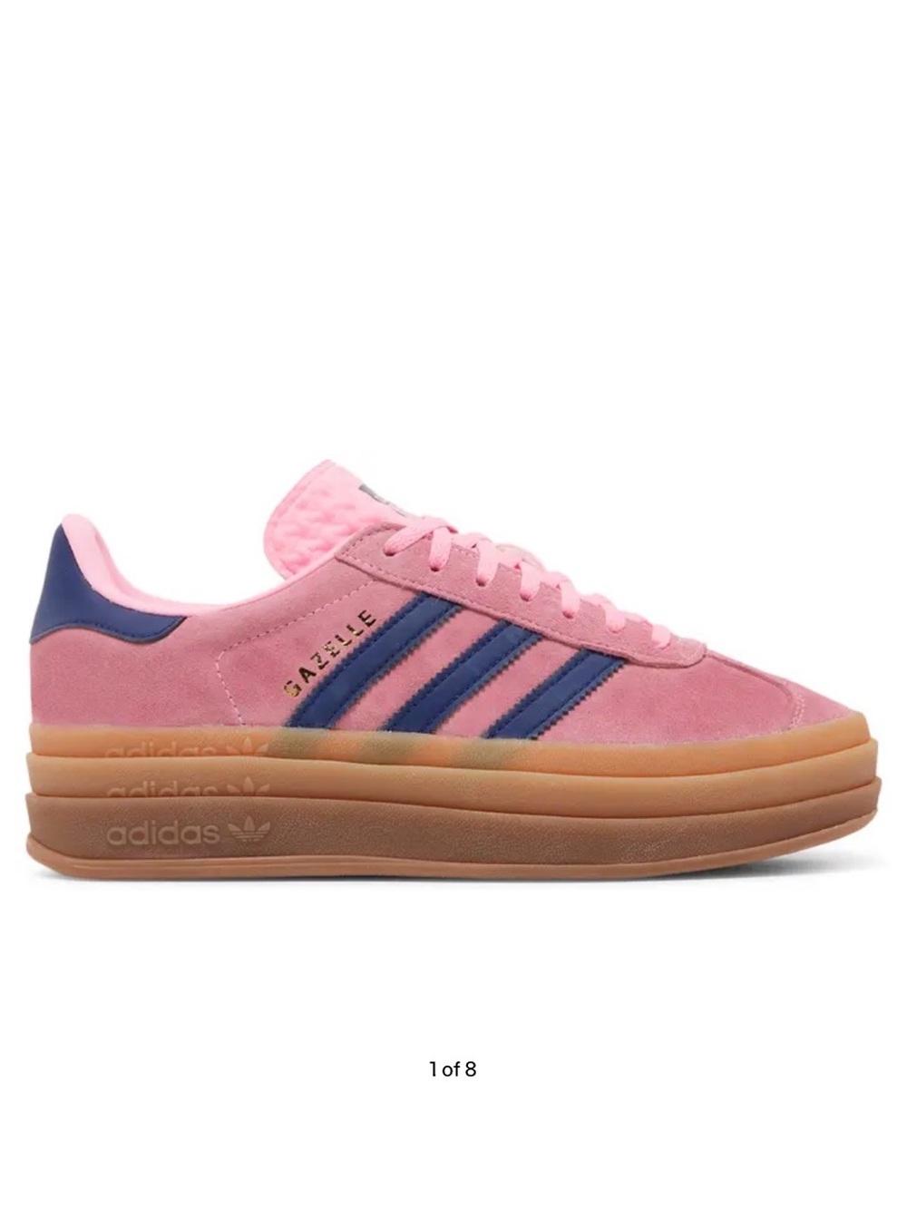 adidas Pink Gazelle Sneakers with Navy Stripes